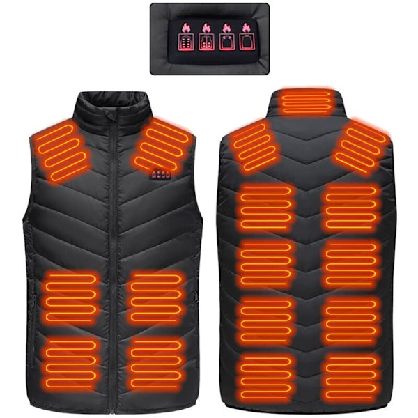 Letvægts Opvarmet Vest til Mænd, Smart Genopladelig Elektrisk Opvarmet Vest, Vandtæt Unisex Elektrisk Opvarmet Vest (5XL, 76.512647cm)