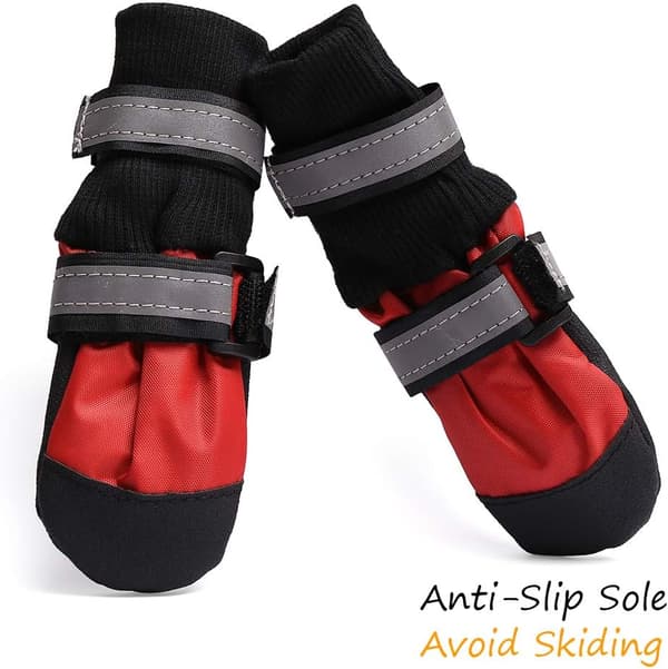 Hundeboots Paw Protector Stopp Licking Skadebeskyttelse Antislip Hundesko (Rosa)