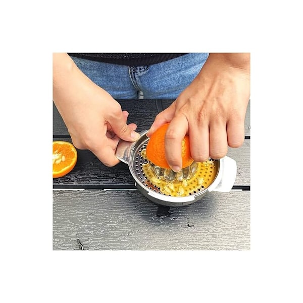 Citruspresser 300ml, manuel citruspresser i rustfrit stål 201, vaskbar i opvaskemaskine, citronpresser med rotation, let at rengøre til presning af citroner, appelsiner, grøn o