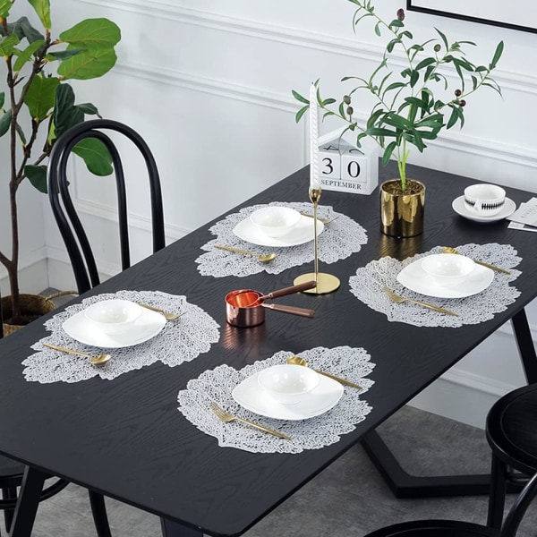 Leaf bordstabletter Set med 4 tvättbara halksäkra, värmebeständiga bordstabletter
