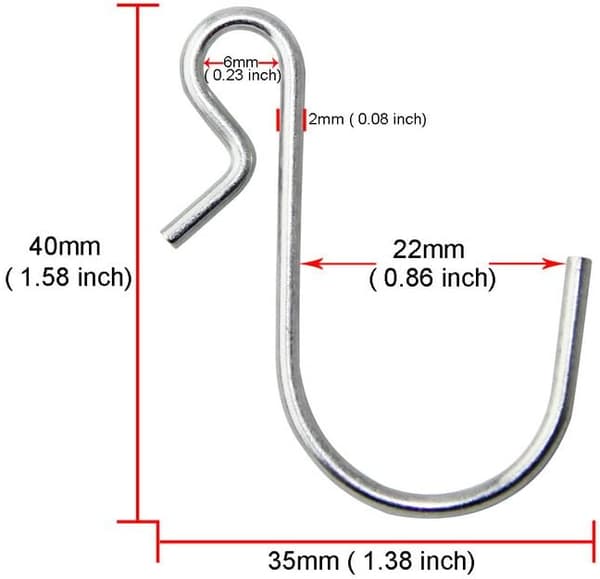 20-pak polerte metallklips, 10 lb. kapasitet (små)