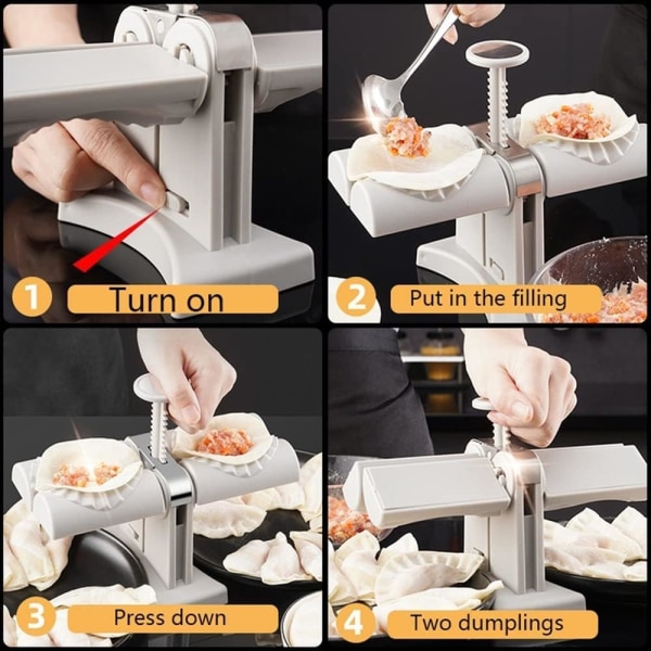 Dubbel Ravioli Maker, Automatisk Ravioli Form, Ravioli Form Kit Degpress och Dumpling Form, Automatisk Ravioli Form, Snabb och Bekväm, Mat Gra