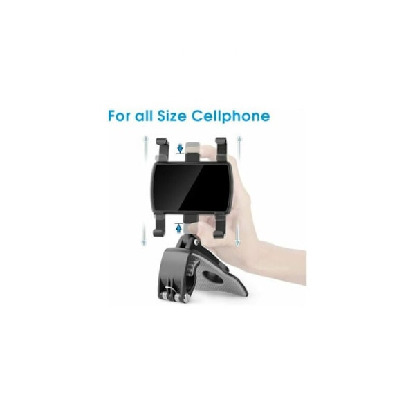 360 Graders Rotasjon Bil Dashbord Mobiltelefonholder Biltelefonfeste for 4-7 Tommers GPS og Smarttelefon 1 Stykke Svart
