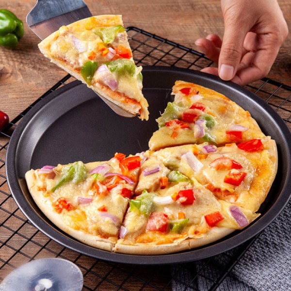 7 tommer på lager pizzapande til bagning af rustfri kulstofstålpizza