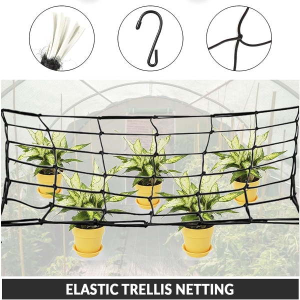 Elastiskt nät 90 * 90 cm växtstöd rullande nät för planterings tält, hydroponisk planteringsrum rullande nät, och universellt kraftigt nätnät wit