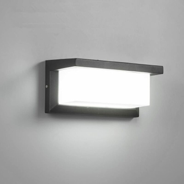 Moderni ulkoseinävalaisin LED 12W vedenpitävä IP65 alumiini antrasiitti valaistuskoristevalo pihalle puutarhaan terassille lähelle seinää polkua P