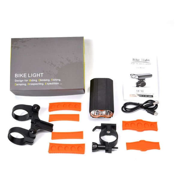 2400 Lumen Vanntett MTB Terrengsykkel Lys USB Oppladbar 4 Moduser Frontlys LED Lampe Kraftig Passer Alle VTC Sykler