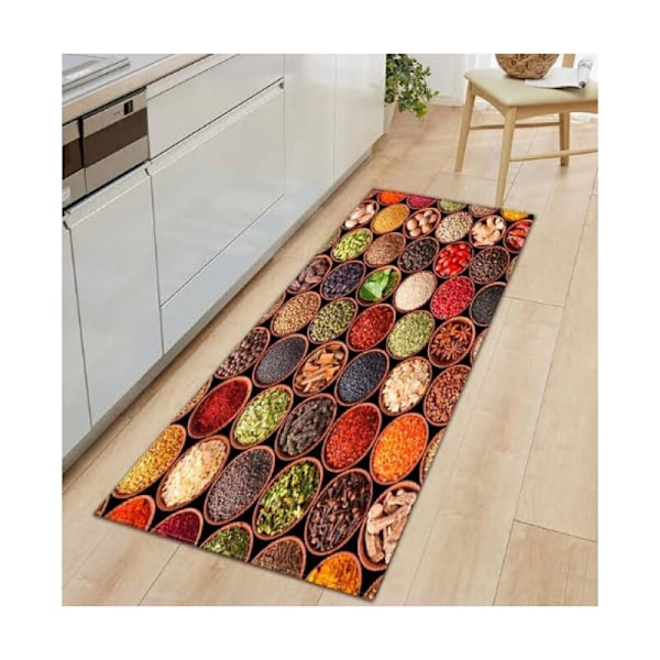 Köksmattor kryddor och disk non-slip köksmatta framför diskbänken halkskyddsmatta halkfri golvmatta 40 x 120 cm dekorationsmattor 4