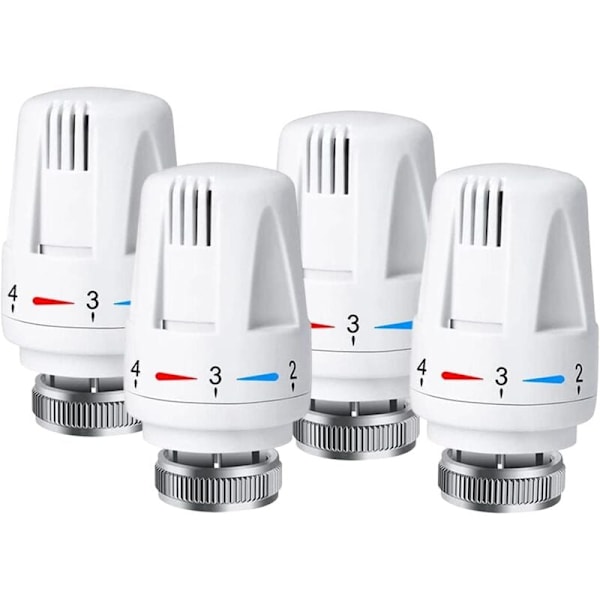 Termostatisk huvud, termostat m30 x 1,5 termostatiskt huvud värmesystem temperaturkontroll för hemmet, kontoret, etc., 4 rum