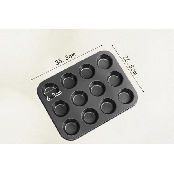 Sett med 2 non-stick karbonstål muffinsformer