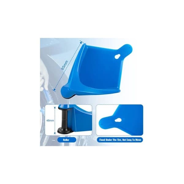 4-pack 16,7 x 11,7 x 6,7 cm Bilslangguide, Däckslangrulle för att förhindra att högtryckstvättslangen fastnar under däcken (Blå)