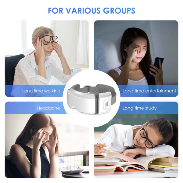 Migræne Øjenmassager, USB C, Gave til Mor og Far