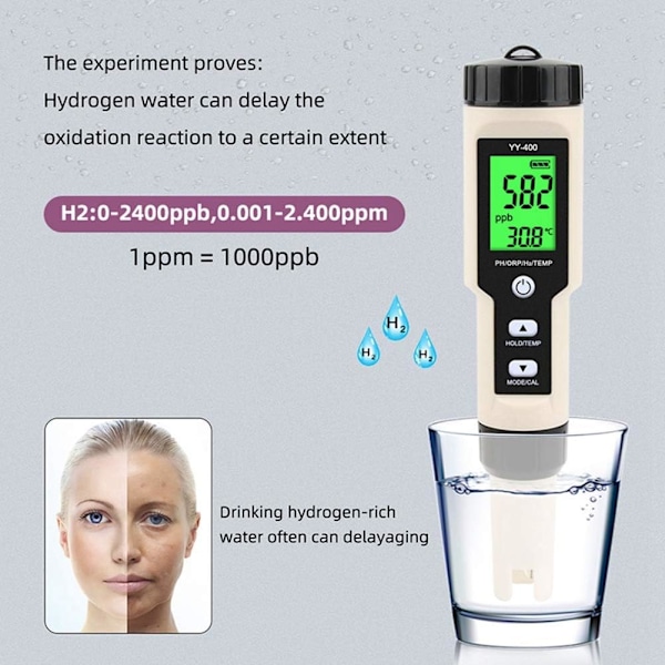 Ny Yy-400 Hydrogen Ion Koncentration Vandkvalitet Test Pen Ph/O