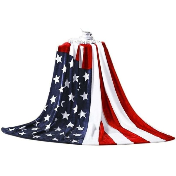 Blanketthrow Microfiber Flannel Peitto Lämmin päiväpeite USA Flag F