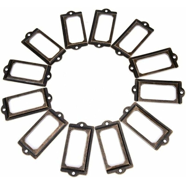 50 kpl etiketinpidike 60 x 17 mm Vintage pronssi metalli Settletchain