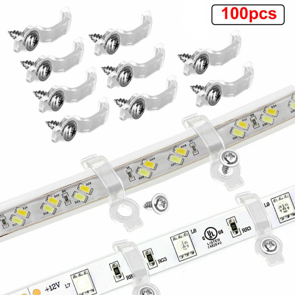 100 stycken LED Strip monteringsklämmor, inkluderar LED Strip montering B