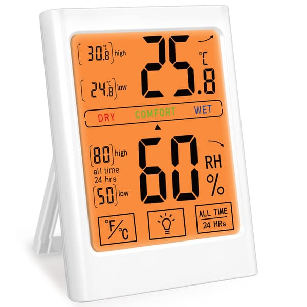 Digitalt rumtermometer og hygrometer Rumtermometer Temperaturmonitor og hygrometer med registrering og klimaindikator