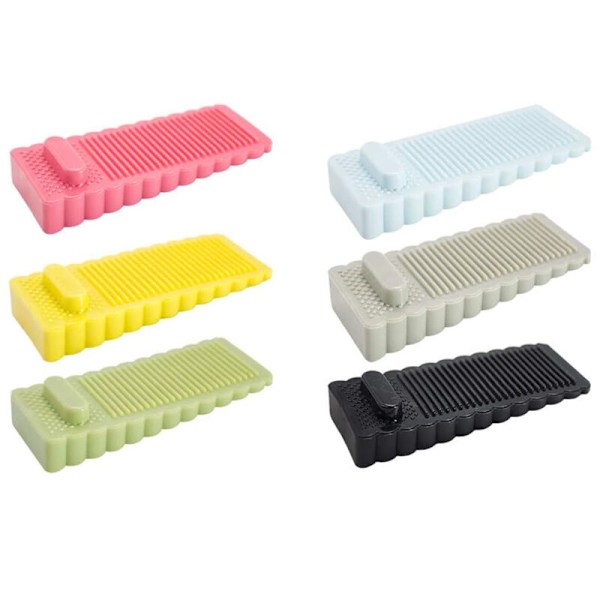 6 st dörrstopp, robust dörrhållare i gummi - justerbar höjd och stark vidhäftning på kakel, trägolv