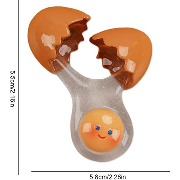 (Leende ägg) Kylskåpsmagnet - Kylskåpsmagnet 3D Harts Kylskåpsmagnet, Söt Matformad Stekt Ägg Dryck Magnet