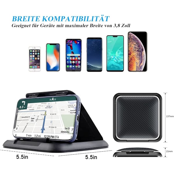 Matkapuhelimen pidike, Auton matkapuhelimen pidike, Liukumaton kojelaudan laite, Yhteensopiva iPhone Samsungin kanssa