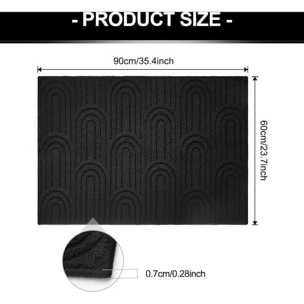 Dørmatte av overlegen kvalitet - 60 x 90 cm, Sklisikkert teppe, gulvmatte vaskbart støvteppe rengjøring utendørs teppe
