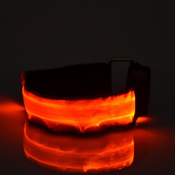 Oranssi LED ladattava valaiseva käsivarsinauha, USB heijastava nauha Ant