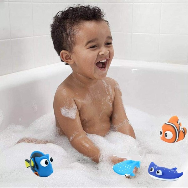 Glada badleksaker för barn undervattenshistoria Baby Water Jet Bath Water Toys (5PCS)