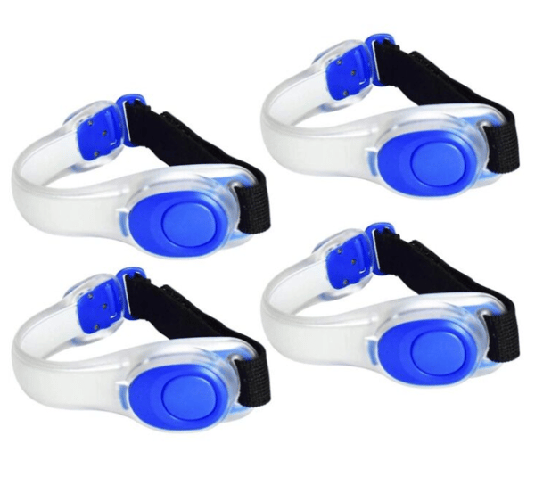 4 stk Blå Lysende LED Ride Silikon BH Nattløping Blink Nattur Fluorescerende Rør Sele