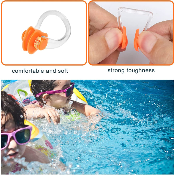 8pcs Swimming Ear Plug and Nose Clip Set Reusable Waterproof Ear Nose Protector