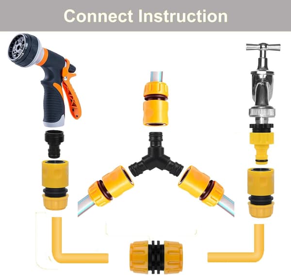 20 stk. haveslangeforbindelse, haveslangehane-adapter, Y-slangedeler, universel haneforbindelse osv.