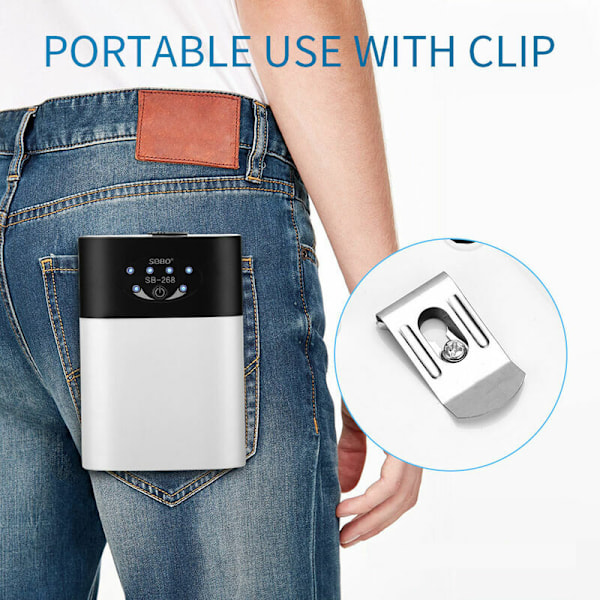 Iltpumpe Akvariebelaster med dobbelt anvendelse Genopladelig via USB Tilbehør SB-268 +