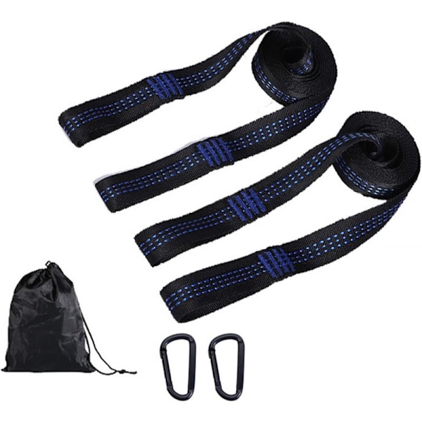 Set med 2 st 2 m hängmattsband, hängstol, upphängningsutrustning för hängmatta, för utomhuscamping, trädaccessoarer, yogagunga