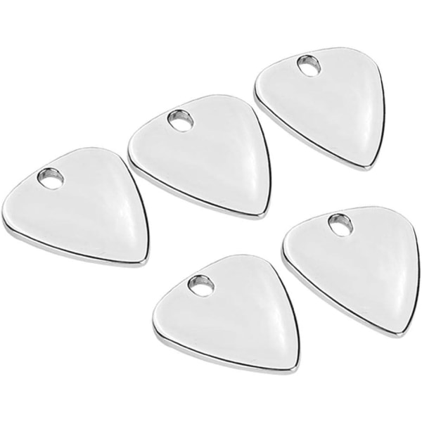Silver - 5 högkvalitativa plektrum i metall för akustisk, bas eller elgitarr.