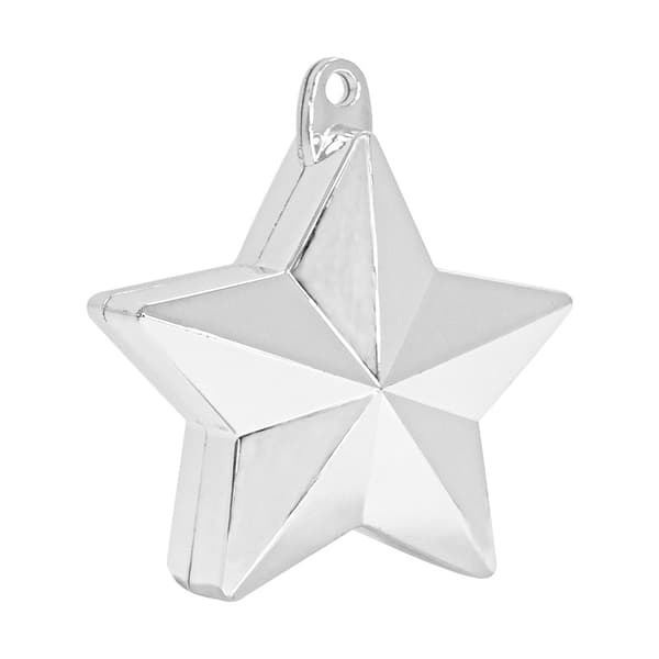 1 st glänsande silverstjärnformad ballongvikt 170 g