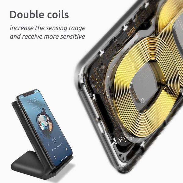 Trådlös laddare, trådlös laddningsstativ för Apple iPhone 13/13 Mini /13 Pro/Xs Max/XR/X/8 Plus, Samsung Galaxy Note 20/20 Ultra/10+