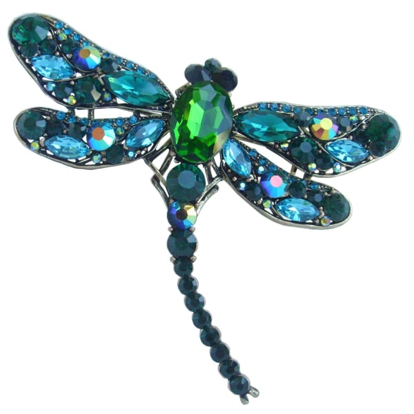 3,74" Viehättävä Insect Dragonfly Rintaneula Riipus Itävallan kristalli