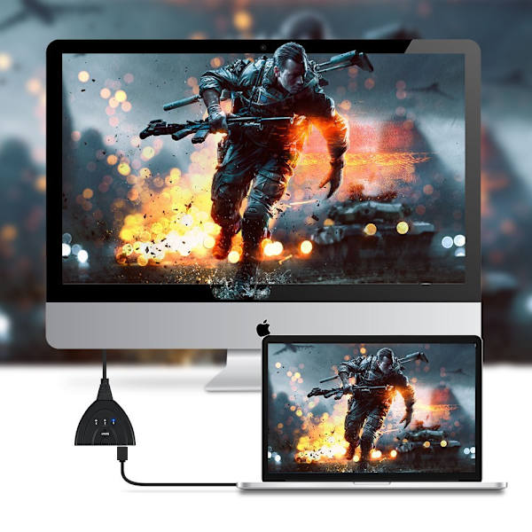 HDMI-yksi-kolmeen-HD-muunnin 3 leikkaa 1 kaapelilla, 3 tuumaa