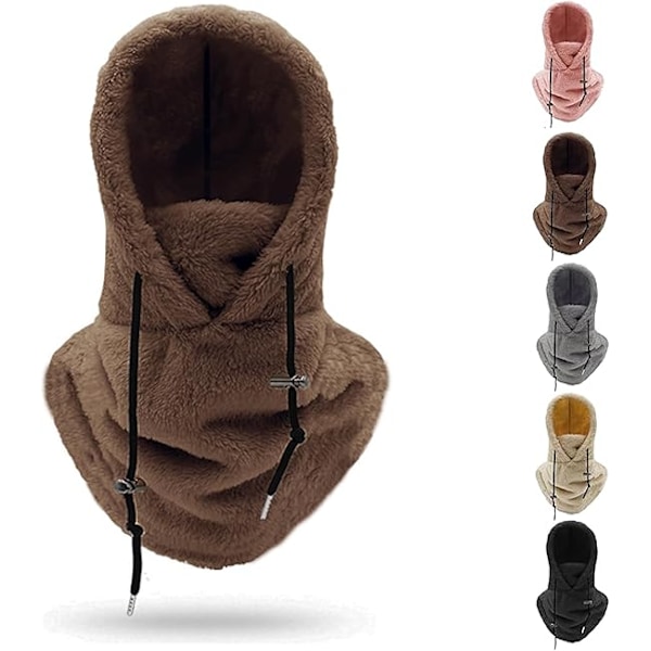 Sherpa-huppuhiihtosuoja, fleece-balaklava tuulenpitävä talvimask
