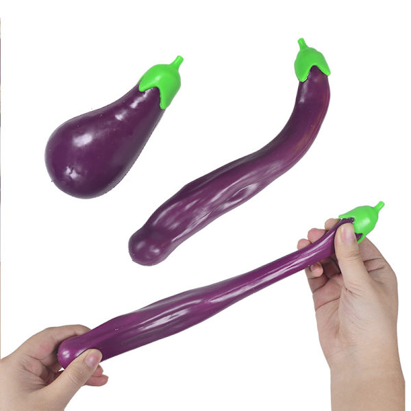 4 stk Lekestue Aubergine Realistiske Aubergine Barnas Kjøkkenleker Strekkbar Leke Barnas Utdanningsleke