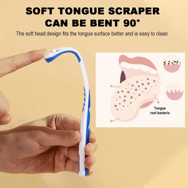 3 kpl kielenpuhdistusharja, silikonikielen kaavin, Tongue S