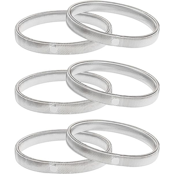3 par utvidbare armbånd, sklisikre skjorteermer, sølv