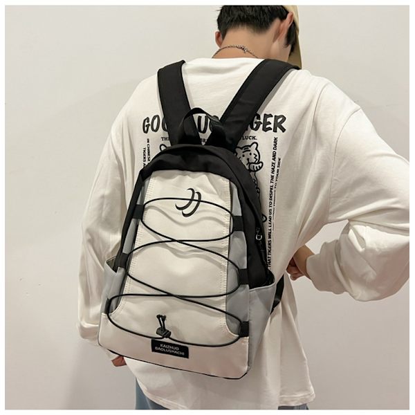 Ryggsäck Casual Ryggsäck Dam Ryggsäck Ungdom Ryggsäck Nylon Vattentät Skolväska Lämplig för Skola Resor Vandring Camping（svart）
