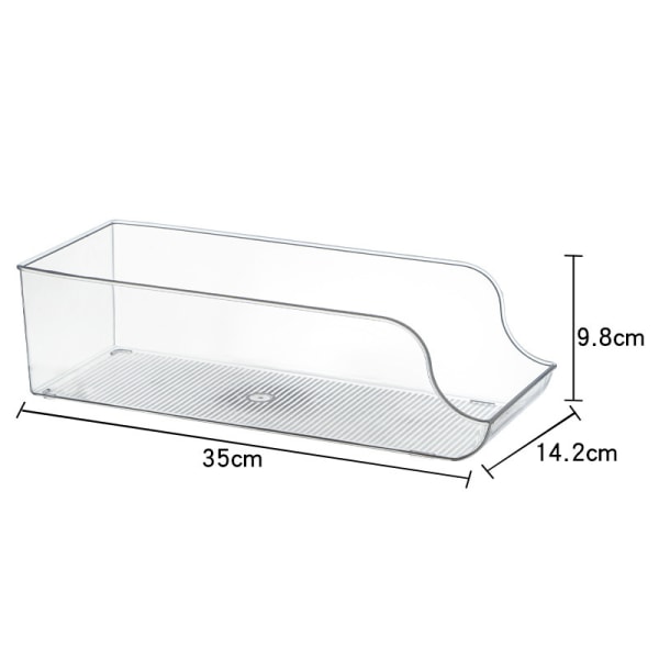 Förvaringslåda för mat, kylskåp, läskburksförvaring, transparent, 2-pack