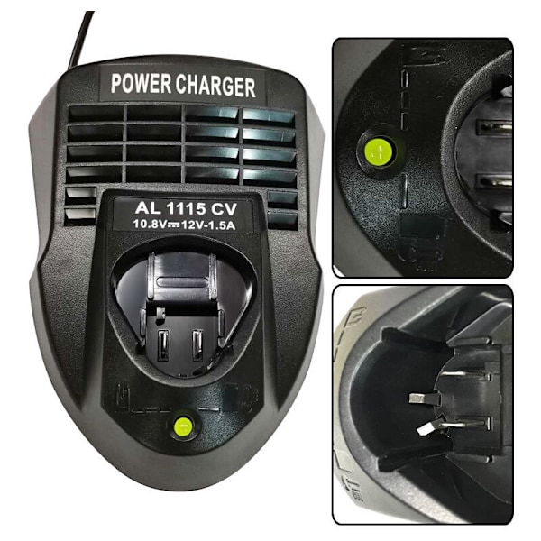 Li-ion batterioplader al1115cv 10.8v 12v 1.5a li-ion boremaskine/skruetrækker BC430 BC330, 2 607 336 996 BAT411 BAT412A