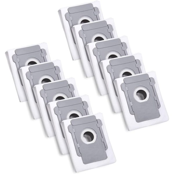 10 støvsugerposer for Irobot Roomba i7 I7+ i3 I3+ i4 I4+ i6 I6+ J7 J7+ I8 I8+ S9 S9+ E5 E6 E7 Clean Base, tilbehørsmontert støvpose for Irobot Roomba alle