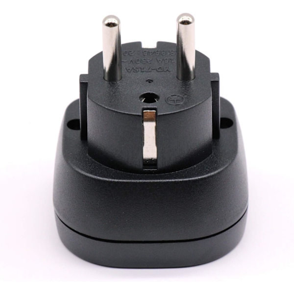 (3 stycken, svart) UK till EU/DE/FR/IT/ES reseadapter, elektronisk enhet 3-stifts UK/HK/UAE till EU 2-stifts honadapter med säkerhetsskydd
