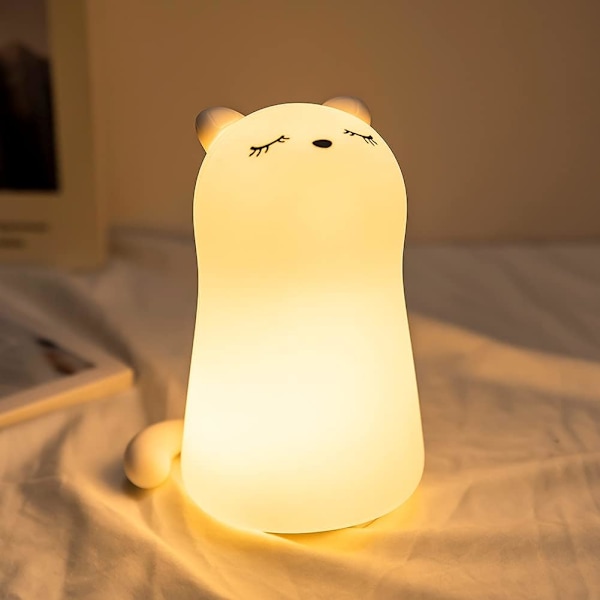 Night Light for Kids, LED Light Baby Night Light Rechargeable Power Outlet, Bedroom, Portable Bedside Lamp for Kids, Cat Girl Boy USB Silicone Night