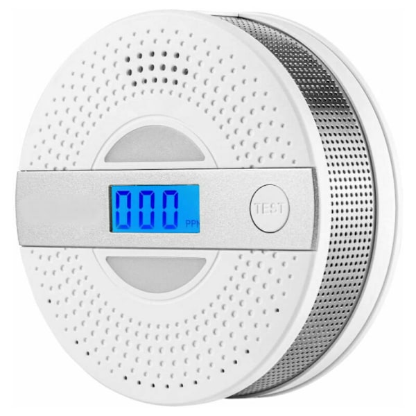 1 st rök- och kolmonoxiddetektor, 2-i-1 CO- och rökdetektor, förbättrad sensor batteridriven med LCD-skärm, automatisk monoxidmonoxi