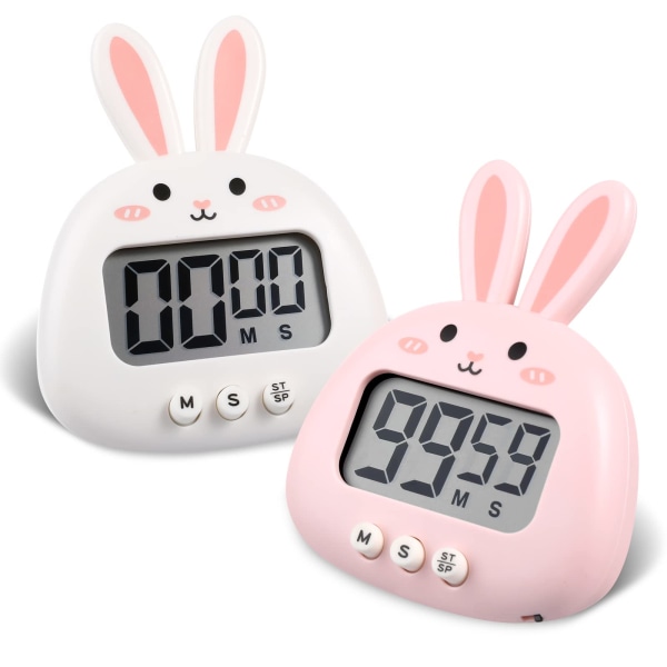 Timer Visuell Timer Digital Timer Klasserom Timer Egg Timer med LCD-skjerm for barn, voksne (2-pakning)