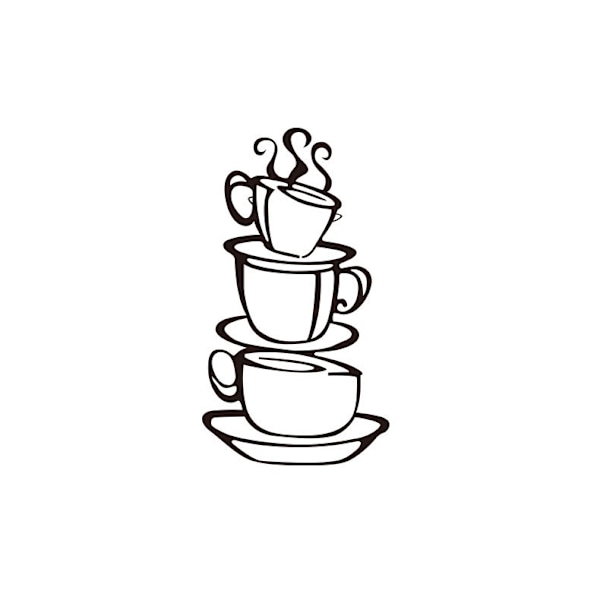 Kaffekop Murals Vægmærker Aftagelige Dekorationer Til Stue Soveværelse